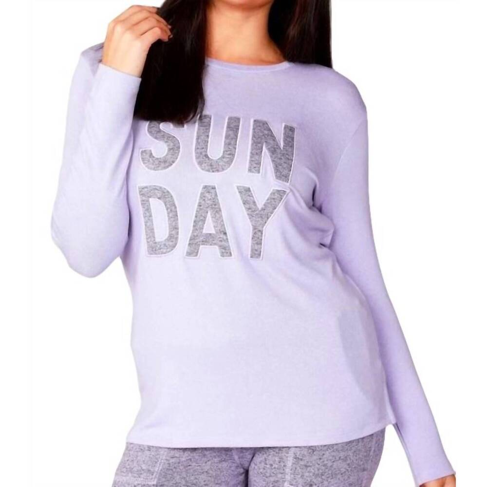 NEW FRENCH KYSS long sleeve sunday crew top in lilac